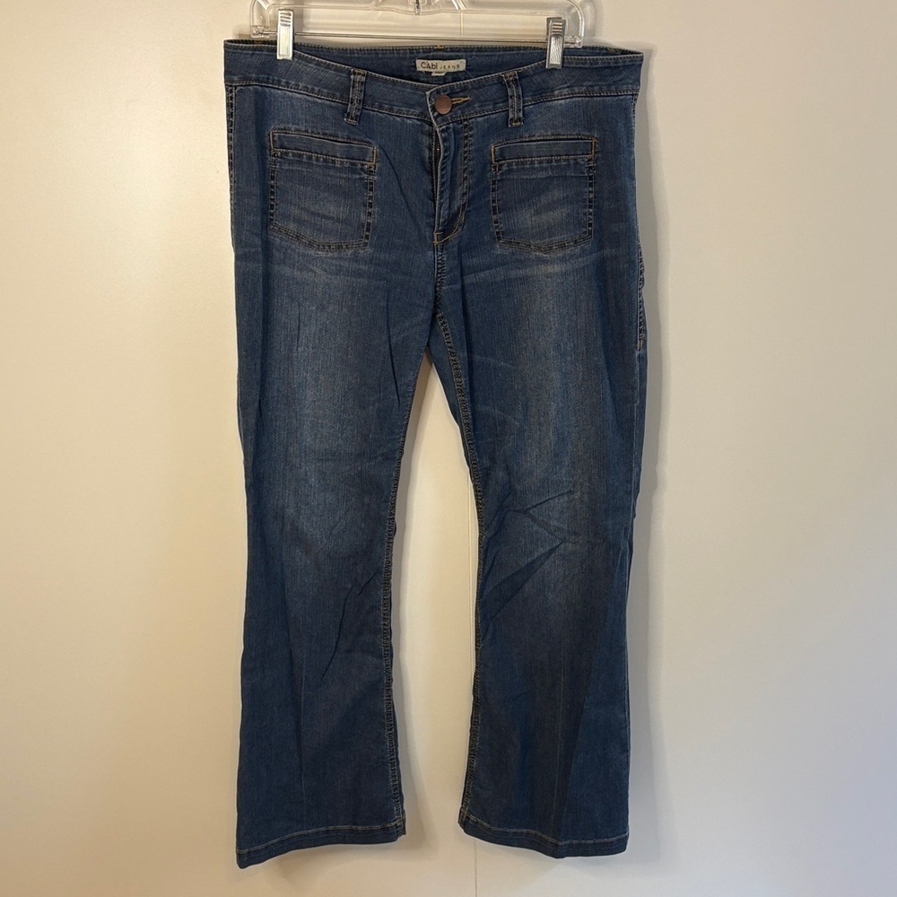 CAbi Dark Blue Flare Jeans style 762R sizes 12, 14